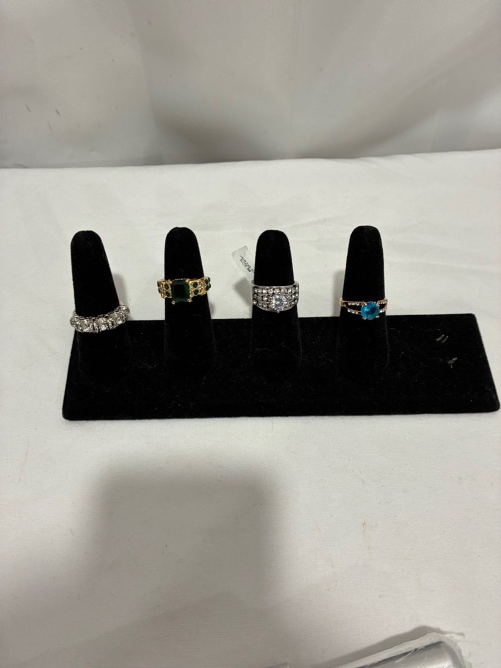 Women's Cocktail 4 rings  Set. Gold & Silver with Green and Blue Stones.NWOT
